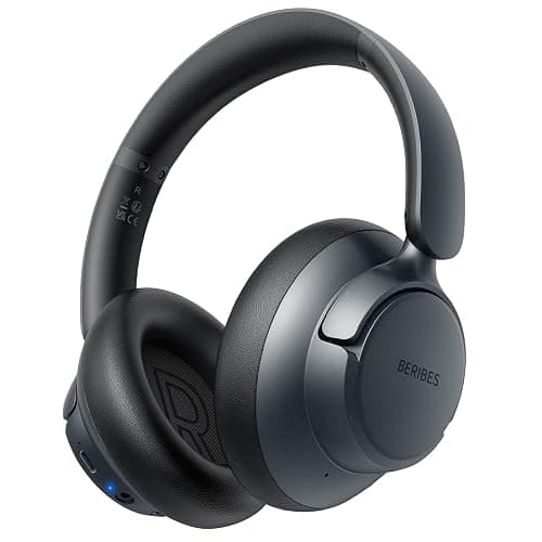 BERIBES Upgraded Hybrid Active Noise Cancelling Headphones with Transparent Modes,70H Playtime Bluetooth Headphones Wireless Bluetooth with Mic, Deep Bass,3.5MM Cable,Soft-Earpads,Fast Charging-Black - Image 1