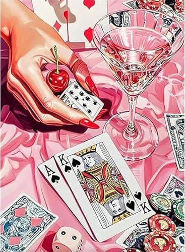 Fairyland JinWenn Diamond Painting Kits for Adults - Poker DIY 5D Diamond Art Kits Full Drill Diamond Dots Paintings with Diamonds Gem Art and Crafts Home Decor 12x16inch - Image 1