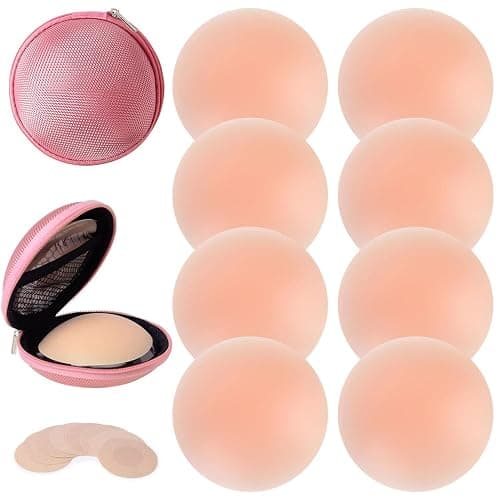 Dimore 4 Pairs Nipple Covers Pasties for Women Reusable Adhesive Breast Lift Nipple Covers - Image 1