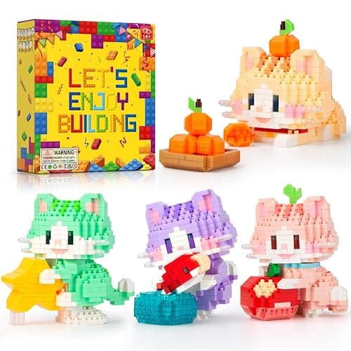 HIGH GODO Fortune Cat Building Set, Animal Party Favors Building Blocks, 4 Pack Cat Toys, Goodie Bag Stuffers, Classroom Prize Box, Gifts for Adults Teens Age 14+ - Image 1