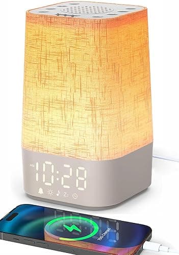 Réveil Lumineux Simulateur d'Aube, Lampe de Reveil avec 30 Sons pour Dormir, Lampe de Chevet à Intensité Variable avec Fonction Charge, Snooze, Minuteur, Réveil Matin Veilleuse pour Enfant/Ado/Adulte - Image 1