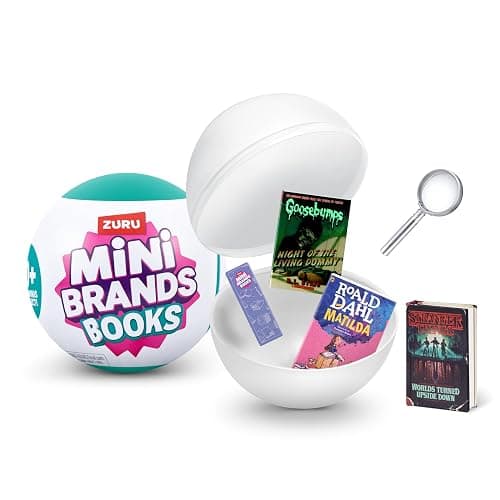 Mini Brands Books, Real Miniature Book Brands Collectible Toy, Capsules of 5 Mystery Miniature Books with real readable pages and Accessories for Kids, Teens, Adults (Single Capsule) - Image 1