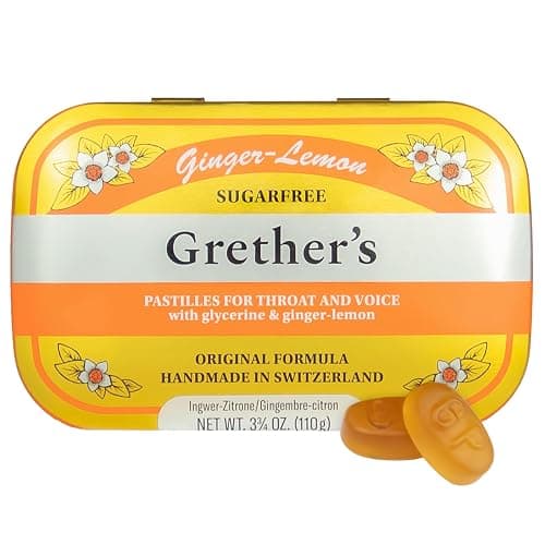 GRETHER'S Sugarfree New Flavor Ginger Lemon Pastilles Remedy for Dry Mouth Relief - Soothing Throat & Healthy Voice - Gift for Singers - 3.75 oz. 1 Pack - Image 1