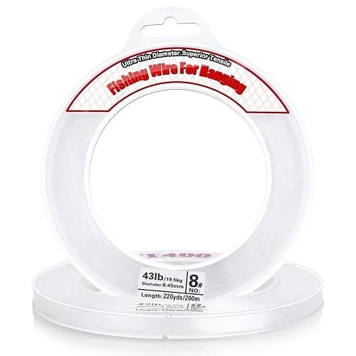 Clear Fishing Wire, Acejoz 656FT Fishing Line Clear Invisible Hanging Wire Strong Nylon String Supports 40 Pounds for Balloon Garland Hanging Decorations - Image 1