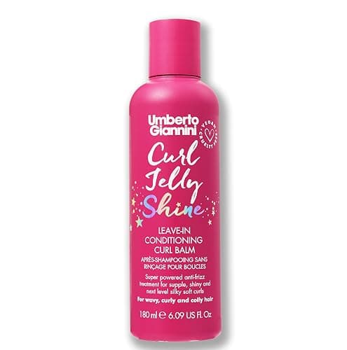 Umberto Giannini Curl Jelly Shine Moisturising Leave-In Conditioner for Curls Waves and Coils - Vegan Curl Heat Protectant and Curl Primer 180ml (1 pack) - Image 1