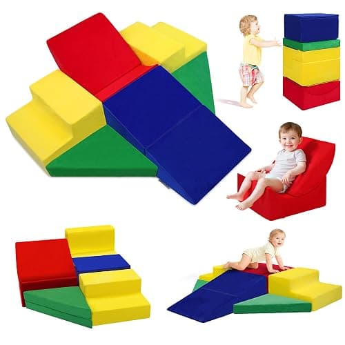 Kayfia Toddler Climbing Toys Indoor, 7-Piece Baby Foam Climbing Blocks, Colorful Soft Play Set for Toddlers 1-3, Foam Play Gym Structures for Crawling and Sliding, Develops Motor Skills - Image 1