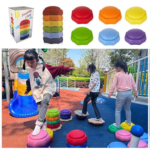 mutasui Balance Stepping Stones for Kids, Toddler Stepping Stones,Stepping Stones for Toddlers,Sensory Stepping Stones,and Also a Balance Board for Kids and a Swing Stool - Image 1