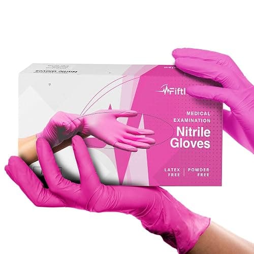 FifthPulse Fuchsia Hot Pink Nitrile Disposable Gloves -3 Mil Medical Exam Nitrile Gloves -Powder and Latex Free - Image 1