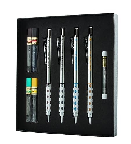 Pentel Arts GraphGear 1000 Mechanical Pencil Premium Gift Set with Refill Leads & Erasers (PG1000BXSET) - Image 1
