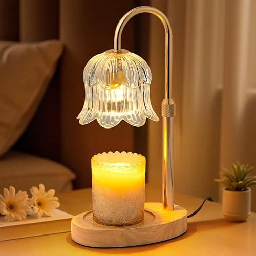 Electric Candle Warmer Lamp with Timer - Flame-Free 4-Level Dimming, Height Adjustable Gifts for Mom Women Friend, Birthday Housewarming Home Bedroom Decor - Image 1