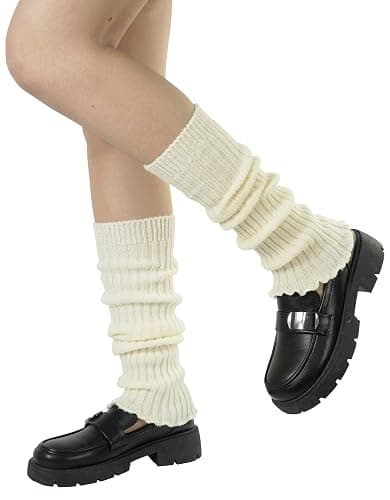 BomKinta Leg Warmers for Women - Soft Fashion Knit Calf Accessories - Cute 80s Ruffle Leg Sleeves for Party Yoga - Image 1