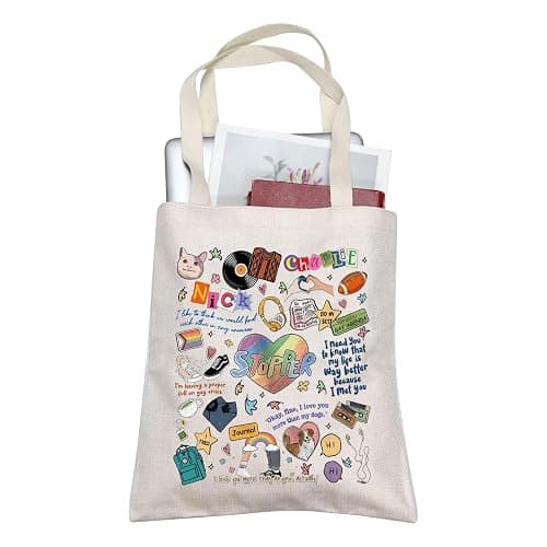 BLUPARK Heart Stopper Tote Bag LGBT Book Tote Bag LGBT Pride Gift Love Is Love Tote Bag Gay Pride Shoulder Bag Gay Juice Tote - Image 1