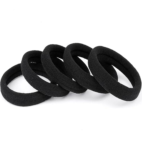 Ayogost Black Hair Ties No Damage 100PCS High Stretching Hair Ties Thick Hair Bands Large Ponytail Holders for Women Girls Thick Heavy Curly Hair - Image 1
