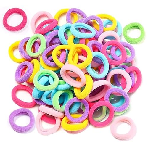 Rpanle100 Pieces Elastic Hair Ties, Multicolor Hair Elastic Bands Ponytail Holders, 2.5 mm Hair Bands Hair Bobbles for Women Girls (Spring Color) - 1-Spring Color - Image 1