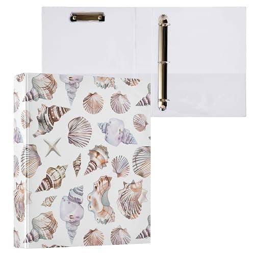 3 Ring Binder 1 Pack Tropical Beach with Clipboard with PVC Pockets with 2 Pockets 3 Ring Binder with 1.5 inch Round Ring for School or Office Supplies - Image 1