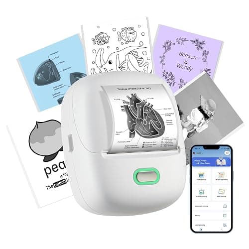 ORGSTA S002 Etichettatrice Bluetooth Portatile Mini Autoadesive Stampante Etichette Adesive 300 Dpi per Ufficio, Scuola, negozio Compatibile con iOS e Android Giocattolo Regalo di Compleanno e Natale - Image 1