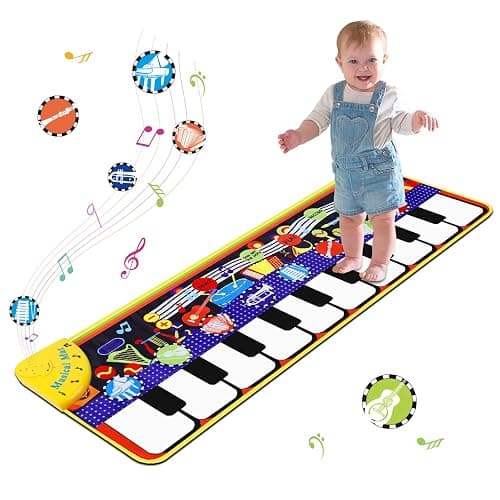 Musical Piano Mat for Toddlers - 28 Music Sounds Floor Piano Keyboard Dance Playmat - Toy & Gift for Kids 1-5 Years Old Boys Girls - Image 1