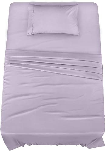 Utopia Bedding Twin Sheet Set – 3 Piece Bed Sheets for Twin Size Bed, Soft and Breathable Microfiber, Includes 1 Fitted Sheet, 1 Flat Sheet and 1 Pillowcase (Lavender) - Image 1