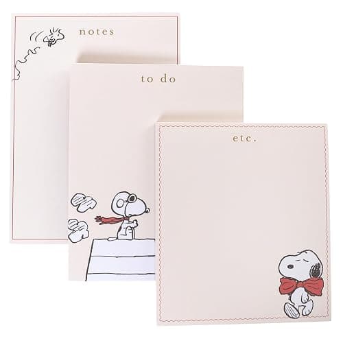 Graphique Peanuts Assorted Notepads Luxe Collection, Set of 3 Snoopy Memo Pads, 60 Sheets/Pad, 6.3” x 8.46” - Image 1