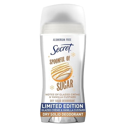 Secret Aluminum Free Deodorant for Women, 48hr Odor Protection with Pro-Hyaluronic Acid, PH Balancing Minerals, Holiday Dry Solid, Spoonful of Sugar with Glazed Crème & Vanilla Custard Scent, 2.4 oz - Image 1