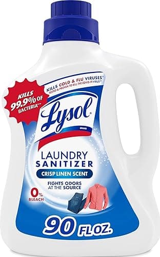 Lysol Laundry Sanitizer Additive, Bacteria-Causing Laundry Odor Eliminator, Detergent Additive, Crisp Linen, 90oz - Image 1