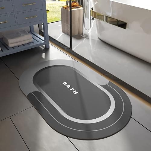 MontVoo Bath Mat - Non Slip, Quick Dry, Stain Resistant Bath Mat Rug for Bathroom Floor - Easy Care Shower Rug for Outside Bathtub - 17"x27" Darkgrey - Image 1