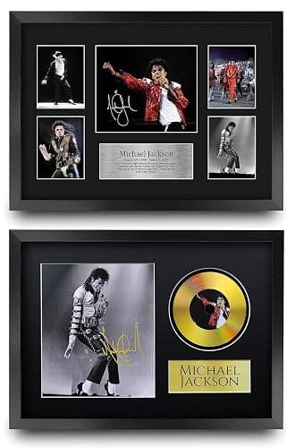 HWC Trading Michael Jackson Collection 16 x 12 inch Gifts Printed Signed Autograph Picture for Music Memorabilia Fans - 16" x 12" Framed - Image 1