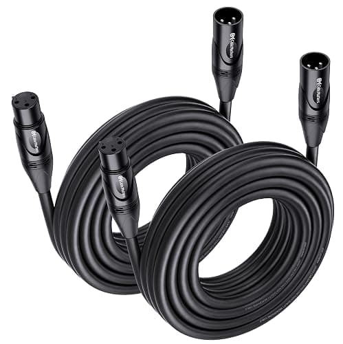 Cable Matters 2-Pack Premium XLR to XLR Cables - 25ft, Male to Female Microphone Cable, Oxygen-Free Copper (OFC) Mic Cord, Black - Image 1