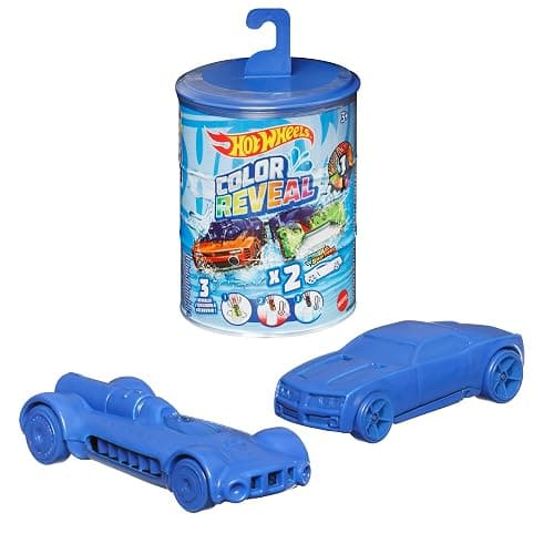 Hot Wheels Cars, Set of 2 Color Reveal Vehicles in 1:64 Scale with Surprise Initial Reveal & Repeat Color-Change Feature in Very Warm & ICY Cold Water (Styles May Vary) - Image 1