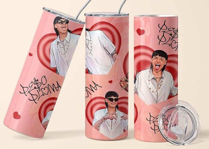 Peso Cute Pluma Tumbler, Pe$o Pluma Skinny Tumbler, Peso Gift, 20oz Skinny Tumbler, Travel Coffee Mug, Custom Tumbler - Image 1