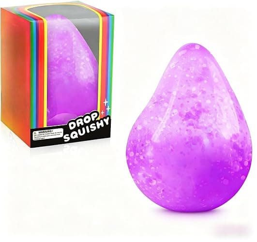 Fidget Toys Stress Cube, Cube Squishies Anxiety Stress Relief, Ice Squishy Stress Cube-Drop Malt Sugar Balls, Sensory Toys for Kids with Autism, Fidgets for Classroom Prize Toys (1pack Purple) - Image 1