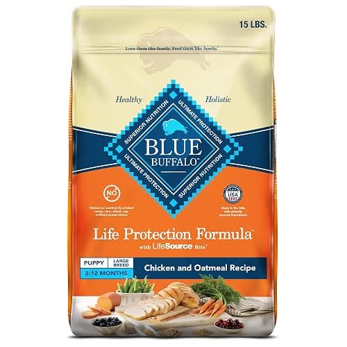 Blue Buffalo Life Protection Formula Large Breed Puppy Dry Dog Food with DHA, Vital Nutrients & Antioxidants, Made with Natural Ingredients, Chicken & Brown Rice Recipe, 15-lb. Bag - Image 1