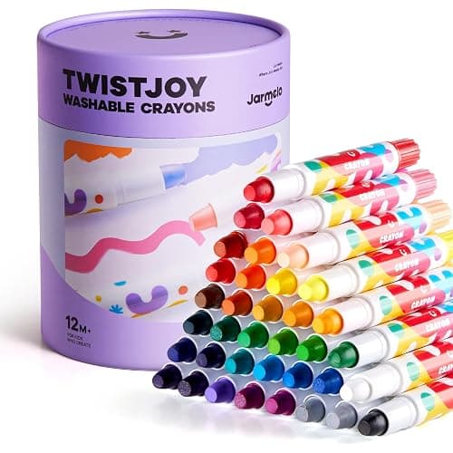 Jar Melo Jumbo Crayons for Toddlers, 36 Colors TwistJoy Washable Crayon | Ultra-Silky, Non-Toxic, Easy to Hold, Safe for Babies, Children's Gift, Back to School - Image 1