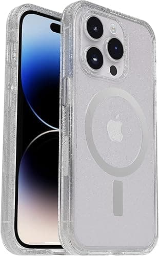 OtterBox Symmetry Series+ iPhone 14 Pro Case - Non-Retail Packaging - Stardust Clear Sparkles, Apple Phonecase, Ultra Slim, Raised Screen Bumper, Strong MagSafe Wireless Charging Compatible - Image 1