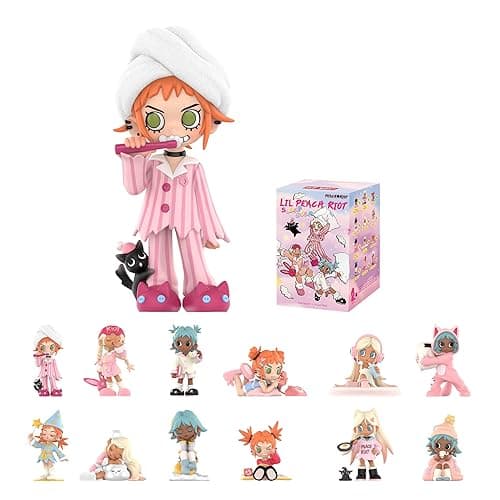 POP MART Lil Peach Riot Sleepover Series Blind Box Figures, Random Design Action Figures Collectible Toys Home Decorations, Holiday Birthday Gifts for Girls and Boys, Single Box - Image 1