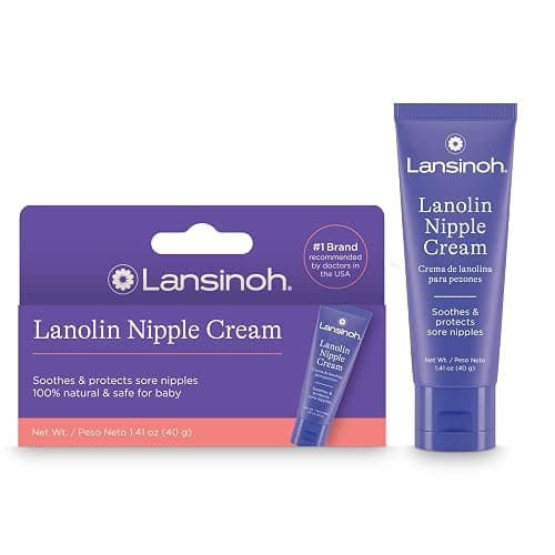 Lansinoh Lanolin Nipple Cream Safe for Breastfeeding Baby, 100% Natural Nipple Butter for Mom, Breastfeeding Essentials, 1.41 Ounces - Image 1