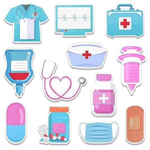 Qianyu 12 Pads Mini Funny Nurse Sticky Notes Student Nursing School Essentials Medical Themed Nurse Notepads Gifts Booklet Self Stick Pads Self Stick Cute Memo for Hospital School Supplies - Image 1