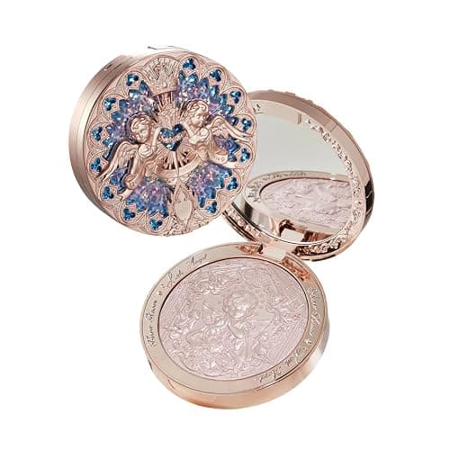 Flower Knows Little Angel Embossed Highlighter-Rosy Pearl Highlighter Powder,Dreamy Pink Shimmer,Long-Lasting Soft Ethereal Glow,Feather-Light,Soft Sculpting Velvet Finish(L01 Eros's Fable) - Image 1