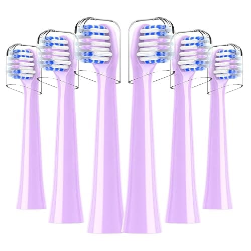 Replacement Toothbrush Heads Compatible with Colgate Hum Toothbrush - Brush Heads Replacement Compatible with Hum Smart Battery Toothbrush, Purple, 6 Pack - Image 1