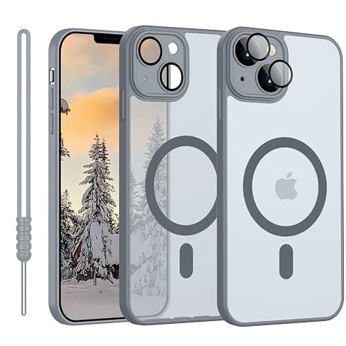 YUANDMI iPhone 13 Hülle Magnetic, Hanyhülle iPhone 13 Magnetisch Leicht Dünn Matte Touch Kameraschutz, Kratzfeste Anti-Gelb rutschfest Kratzfest Schutz Stoßfest Hülle für iPhone 13 Hell Grau - Image 1