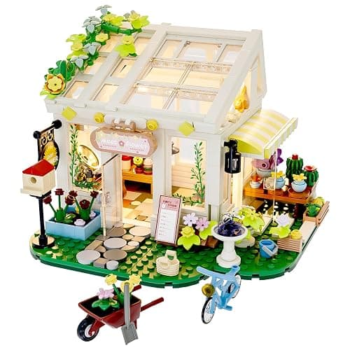 Chodia Flower House Building Block Set, Botanical Garden Greenhouse Toys Kits with LED Light Birthday Decoration for Adults, Women, Teens, Old Kids Girls 6+, 8-12, 8-14 (832 PCS) - Image 1