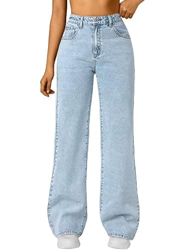 Trendy Queen Jeans for Women Wide Straight Leg High Waisted Stretchy Baggy Jeans Fashion Loose Denim Pants Fall 2025 - Image 1