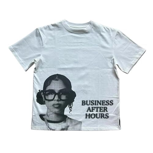 Oversized Graphic Tee Y2k Goth Vintage Rapper T Shirt Men Women Streetwear Emo Grunge Shirts - White Black Grey - Medium - Image 1