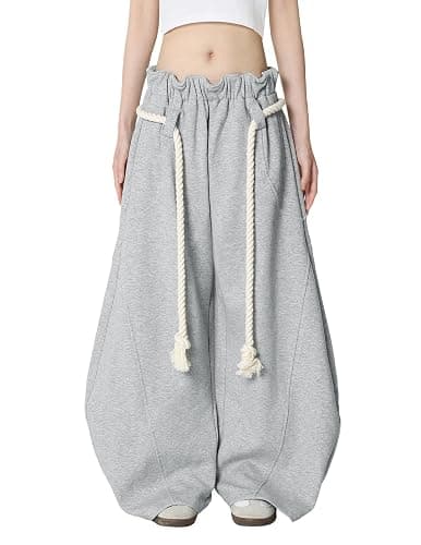 Aelfric Eden Super Baggy Barrel Sweatpants Wide Leg Pants for Women Men Casual Elastic Waist Unisex Lantern Trouser Pants - Image 1