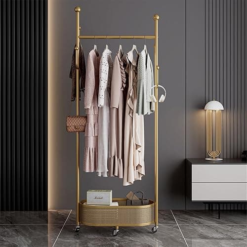 Multifunctional coat rack with storage basket 360° movable rotation|Bedroom and living room storage artifact|Hanging clothes/hats/bags/scarves|Space-saving and stylish home|Home essential - Image 1