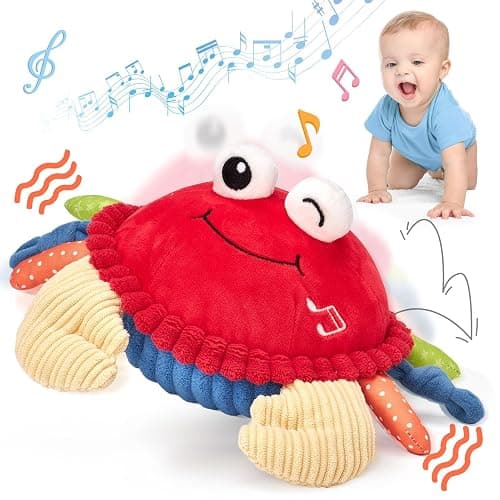 hahaland Baby Toys 6+ 12-18 Months - Crawling Musical Dancing Walking Moving Bouncing Learning Crab Tummy Time Toy Sensory Toddler Toys for 1-3 Year Old Christmas Birthday Gifts Stocking Stuffers - Image 1