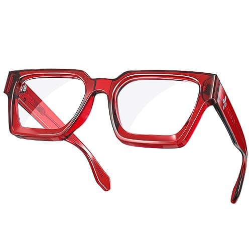 VISOONE Enhanced Version Rectangle Chic Preppy Look Blue Light Blocking Glasses for Women Men RIVER-LIGHTER - Image 1