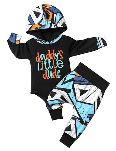 Fommy Newborn Baby Boy Clothes Plaid Letter Print Long Sleeve Hoodies + Long Pants 2PCS Fall Winter Outfits Set - Image 1