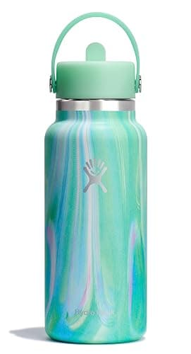 Hydro Flask Water Bottle - Insulated Stainless Steel - Wide Mouth Flex Straw Lid, Non Spill, Leakproof and Refillable in 32 Oz Jelly Green - Image 1