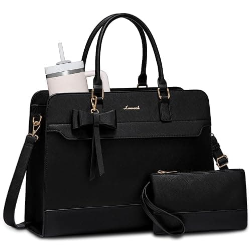 LOVEVOOK Laptop Tote Bag for Women,Leather Work Bag, Waterproof Business Teacher Bag,Large Computer Handbag Purse Briefcase,Office Gifts for Women - Image 1